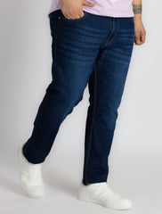 Mens Plus Size Dark Indigo Blue Denim
