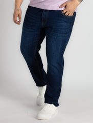 Mens Plus Size Dark Indigo Blue Denim
