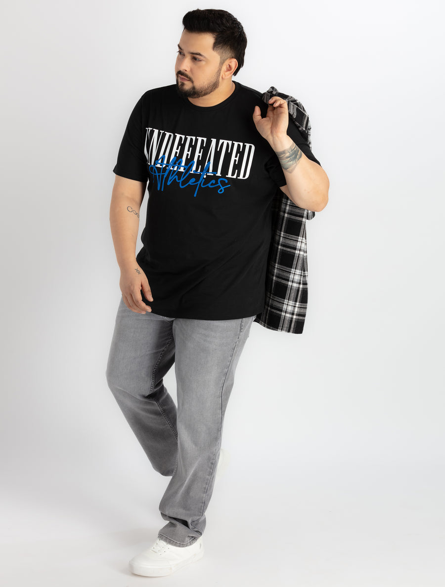 Mens Plus Size Grey Denim