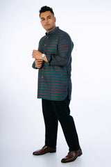 Plus Size Black Printed Kurta
