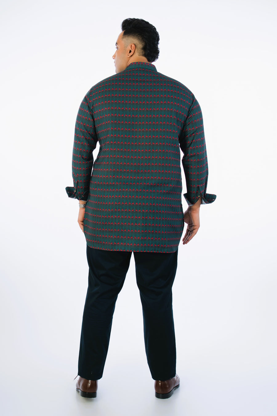 Plus Size Black Printed Kurta