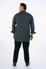 Plus Size Black Printed Kurta