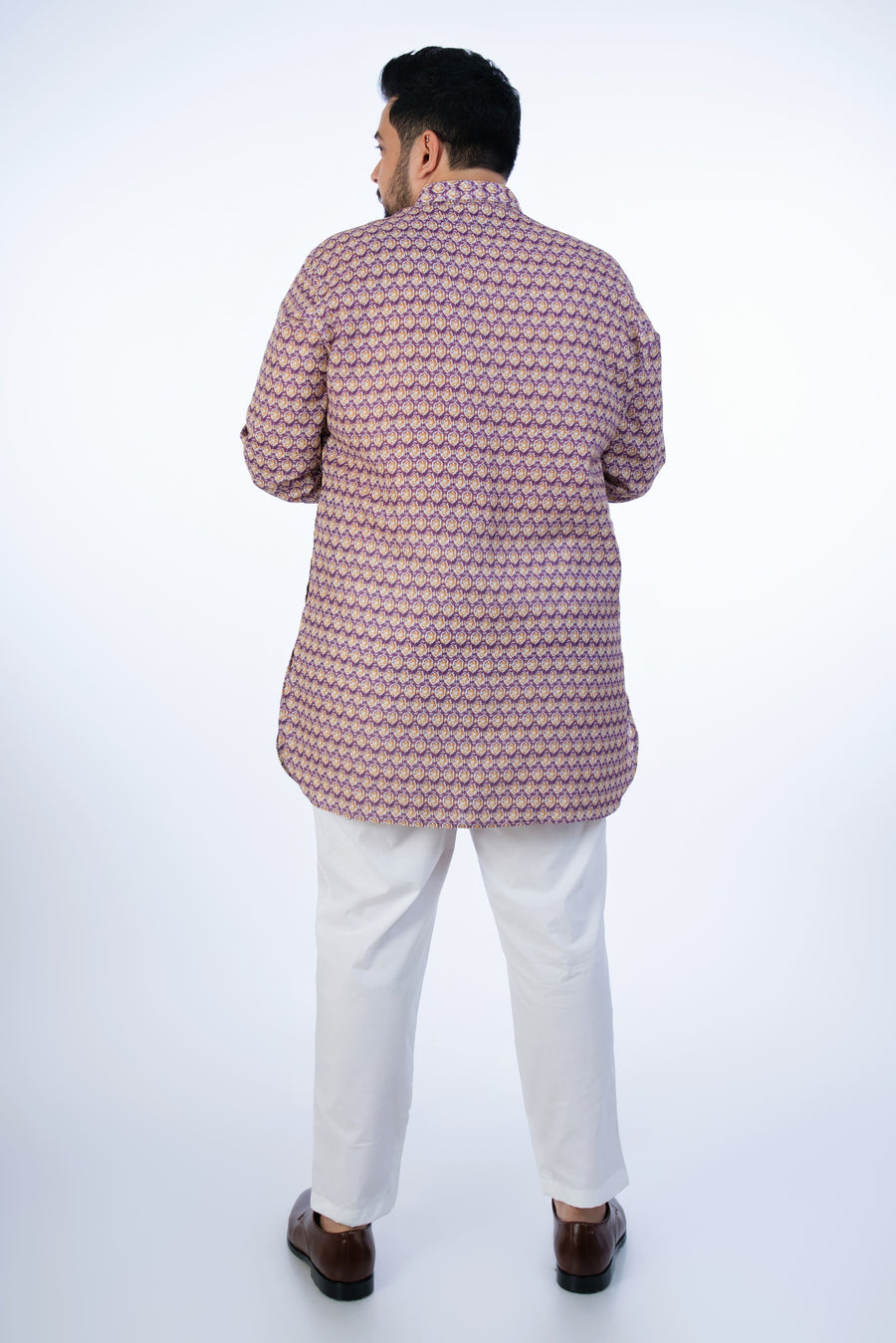 Plus Size Purple Printed Kurta