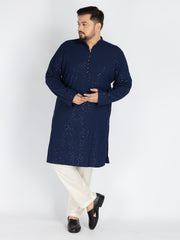 Blue  Sequence Embroidered Kurta