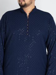 Blue  Sequence Embroidered Kurta