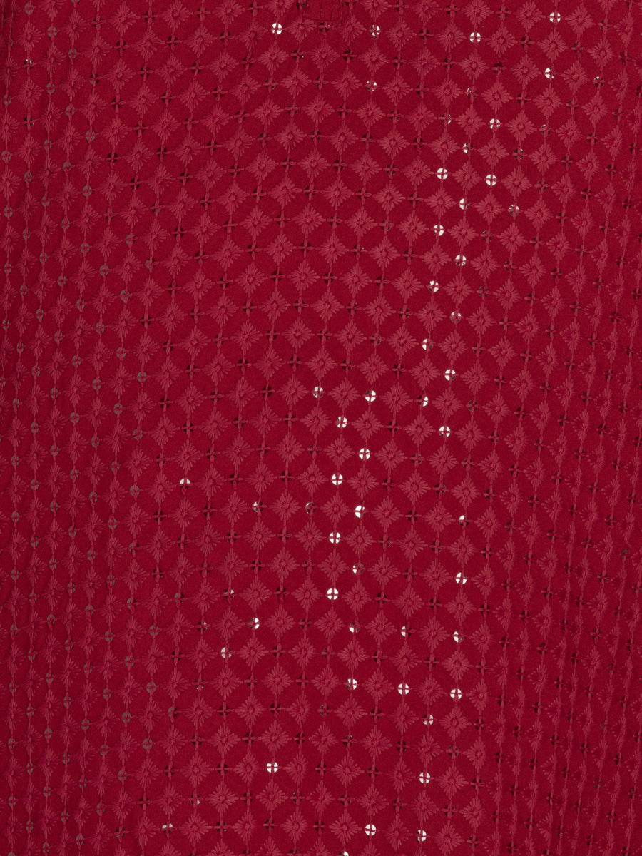 Plus Size Maroon  Sequence Embroidered Kurta
