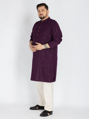 Purple  Sequence Embroidered Kurta