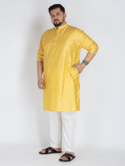 Yellow Kurta - Subtle Elegance with foil printed Detailing