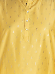 Yellow Kurta - Subtle Elegance with foil printed Detailing