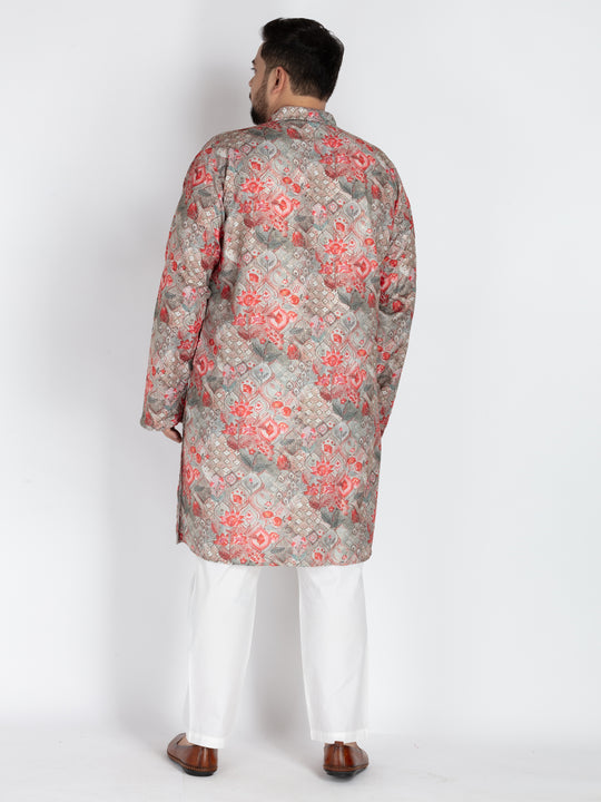 Plus Size Green Printed Kurta