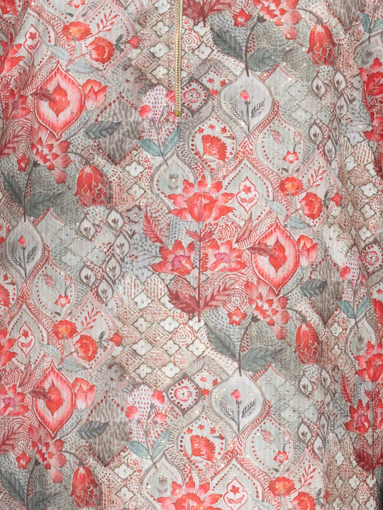 Plus Size Green Printed Kurta