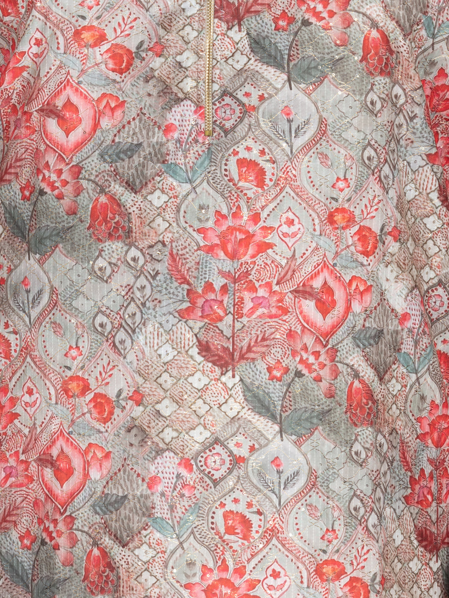 Plus Size Green Printed Kurta