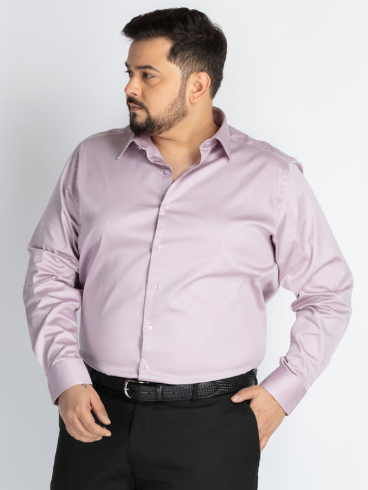 Voilet Spread Collar Solid Satin Shirts