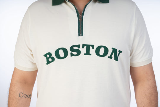 Mens Plus Size Off White Printed Fashion Polo