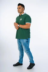 Bottle Green Solid Fashion Polo