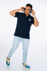 NAVY SOLID FASHION POLO