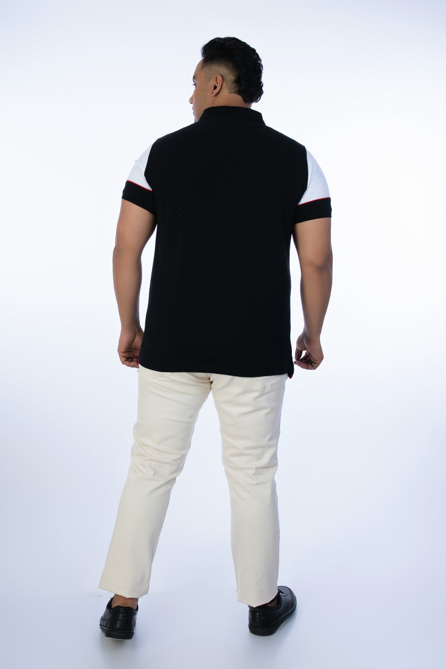 Mens Plus Size Black Solid Fashion Polo