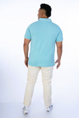 Light Blue Solid Fashion Polo