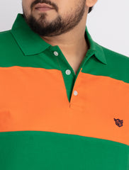 Mens Plus Size Mens Orange Polo T-shirt