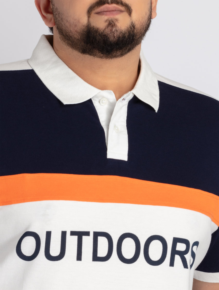 Mens Plus Size Mens Blue Polo T-shirt