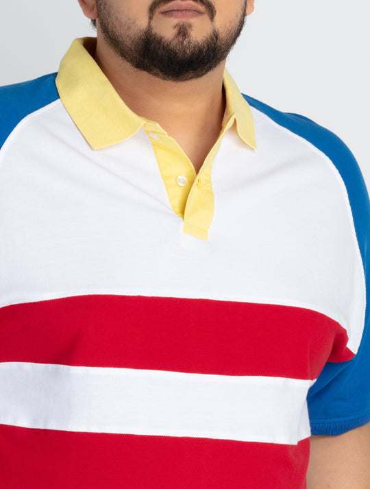 Mens Plus Size White Polo T-shirt