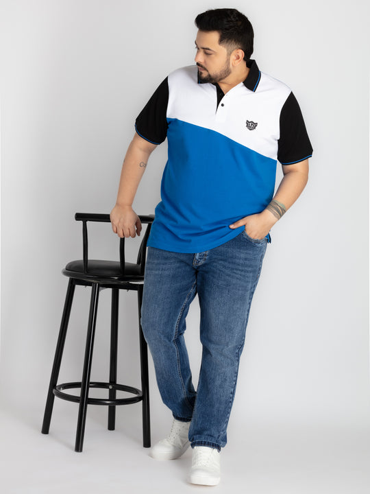 Mens Plus Size Mens Black Polo T-shirt