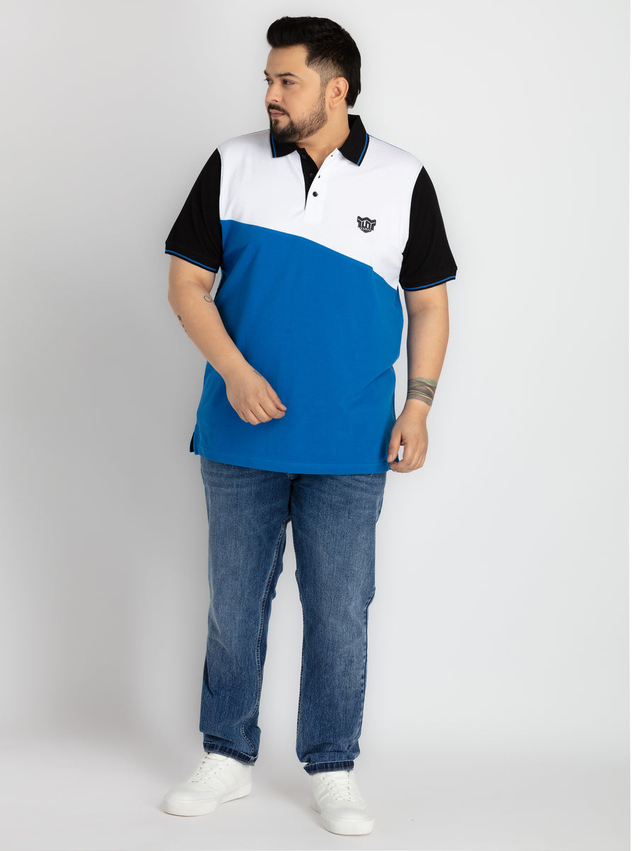 Mens Plus Size Mens Black Polo T-shirt