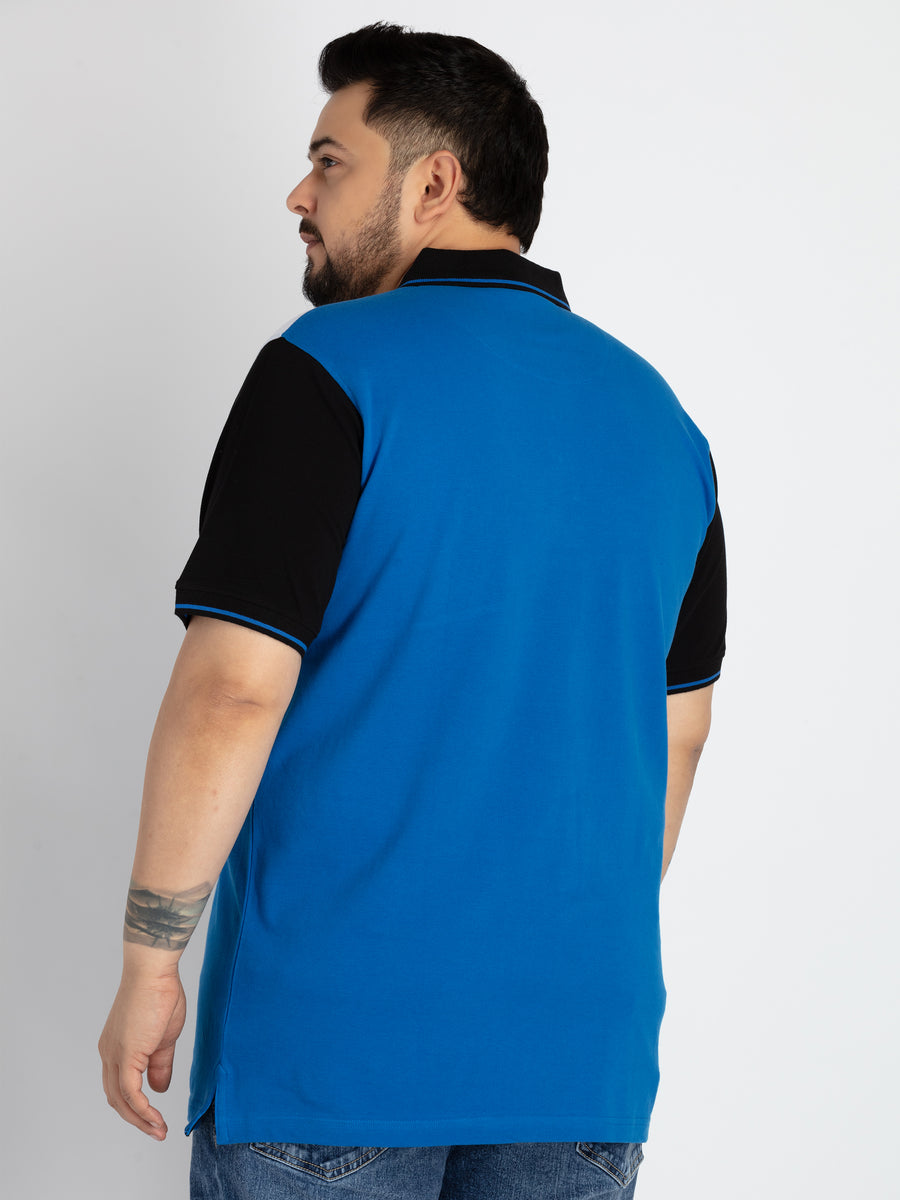 Mens Plus Size Mens Black Polo T-shirt