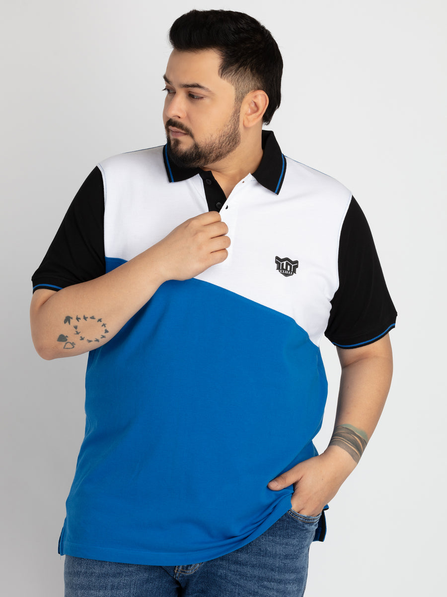 Mens Plus Size Mens Black Polo T-shirt
