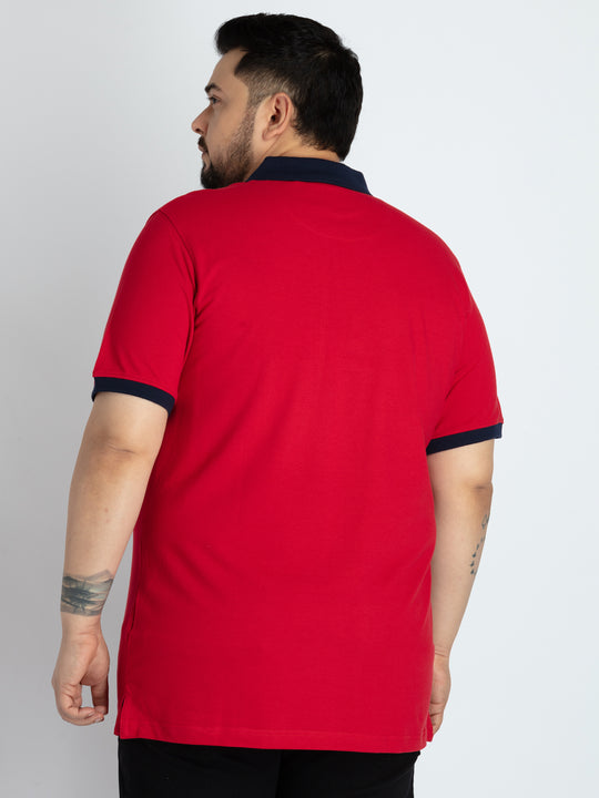 Mens Plus Size Mens Red Polo T-shirt