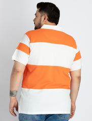 Mens Plus Size Orange Polo