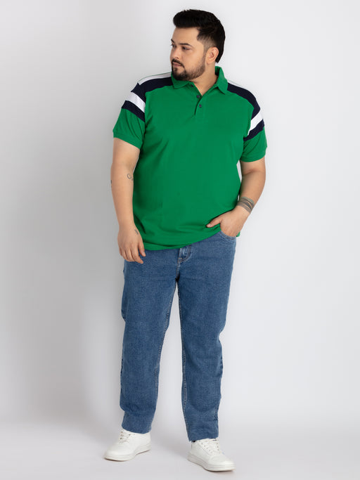 Mens Plus Size Mens Green Polo T-shirt