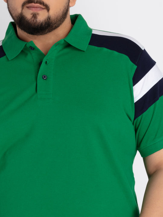 Mens Plus Size Mens Green Polo T-shirt