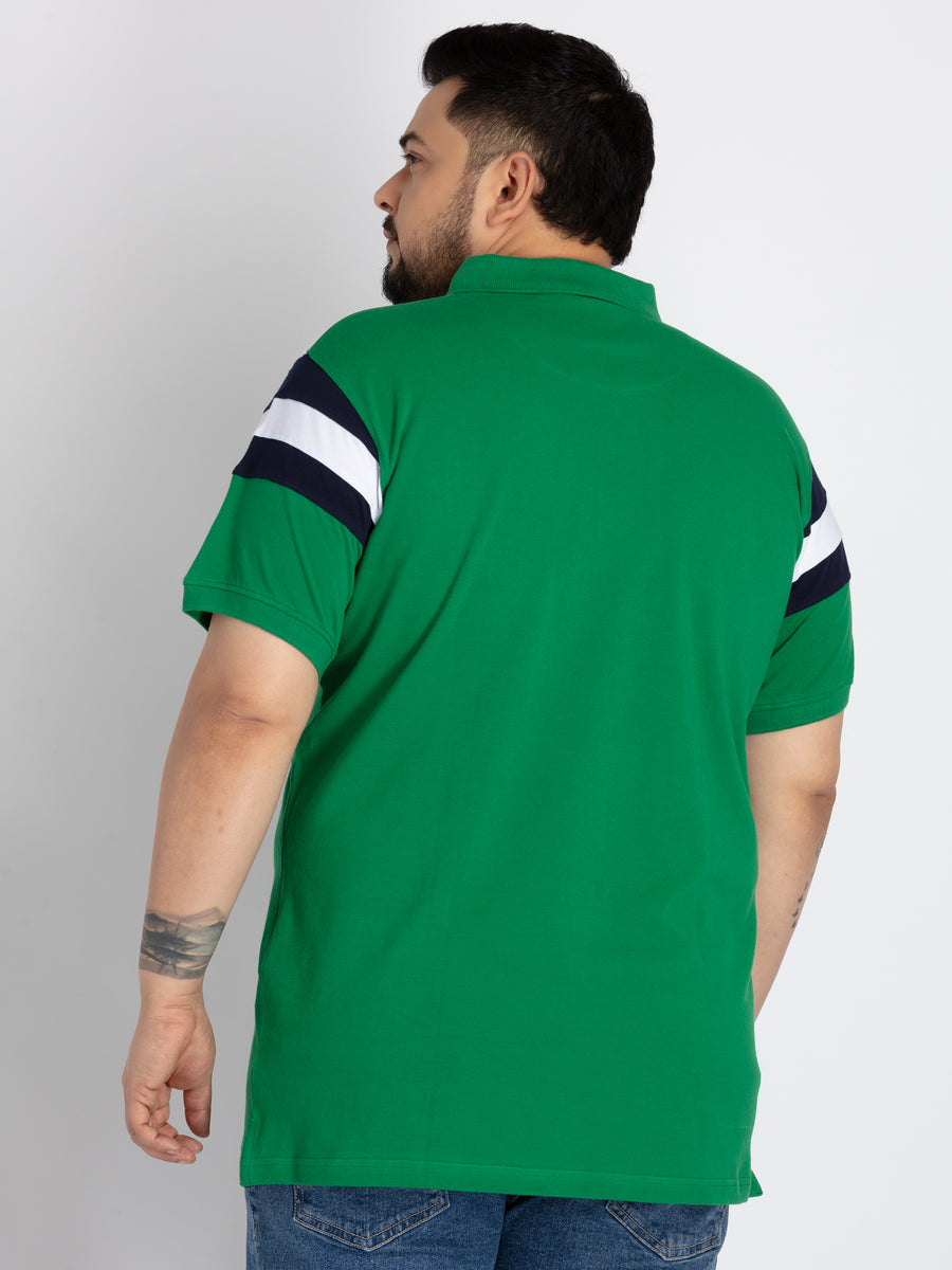 Mens Plus Size Mens Green Polo T-shirt