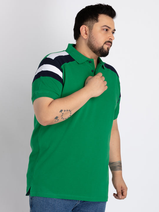 Mens Plus Size Mens Green Polo T-shirt
