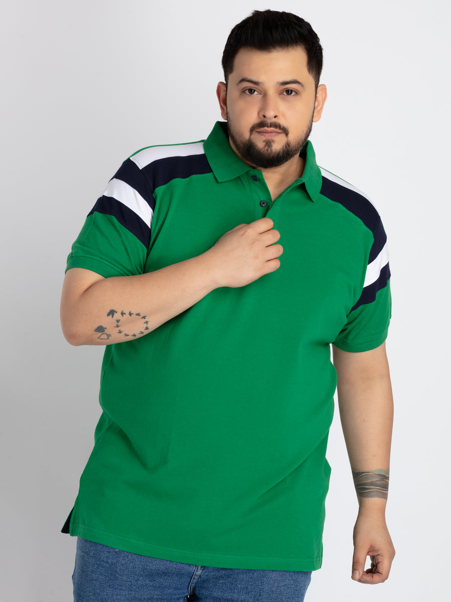 Mens Plus Size Mens Green Polo T-shirt