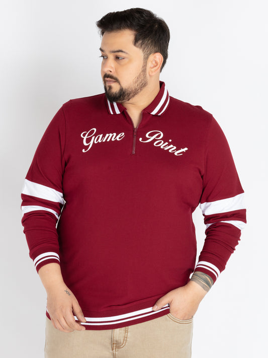 Maroon full sleeve polo