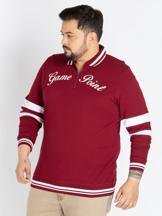 Maroon full sleeve polo