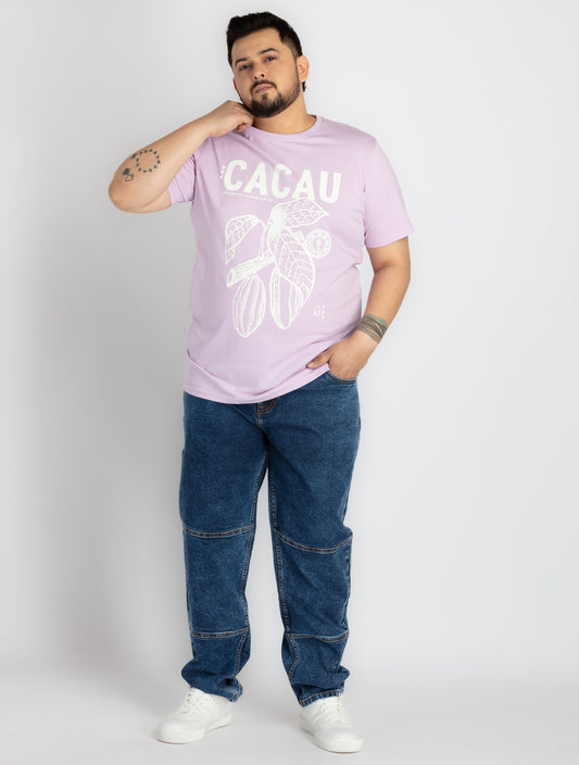 Mens Plus Size Purple Round Neck T-shirt
