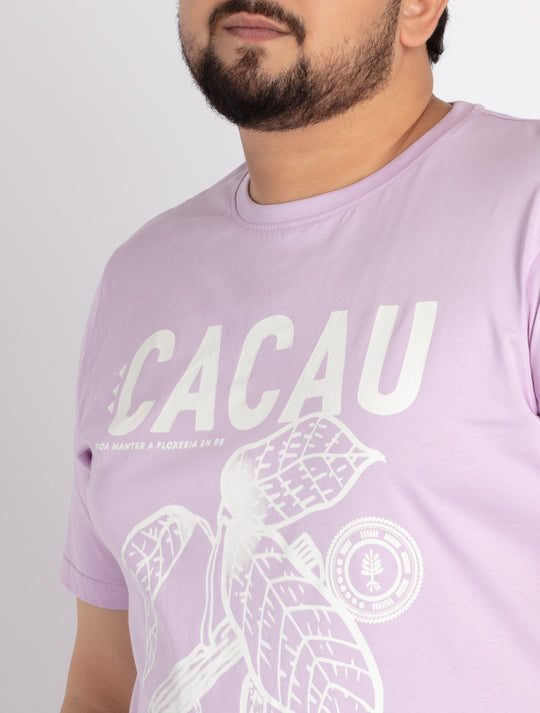 Mens Plus Size Purple Round Neck T-shirt
