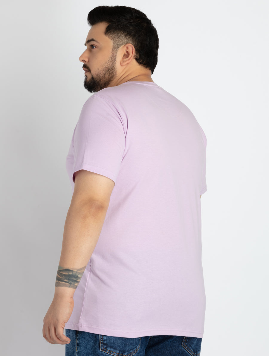 Mens Plus Size Purple Round Neck T-shirt