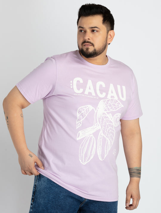Mens Plus Size Purple Round Neck T-shirt