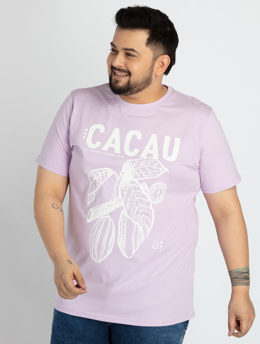 Mens Plus Size Purple Round Neck T-shirt