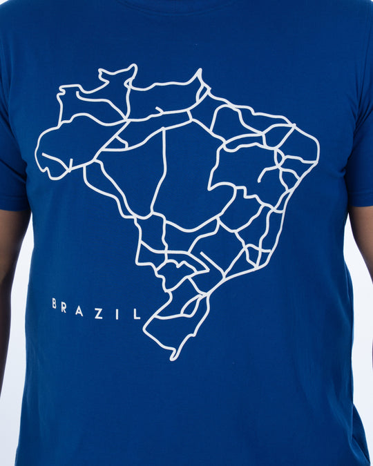 Mens Plus Size-Royal Blue Crew Neck Graphic Tee