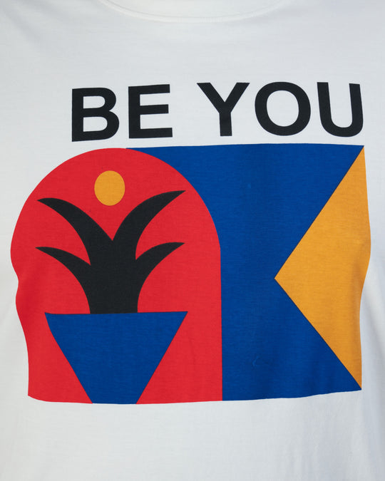 Mens Plus Size-Off White Crew Neck Graphic Tee