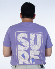 Mens Plus Size Purple Crew Neck Graphic Tee