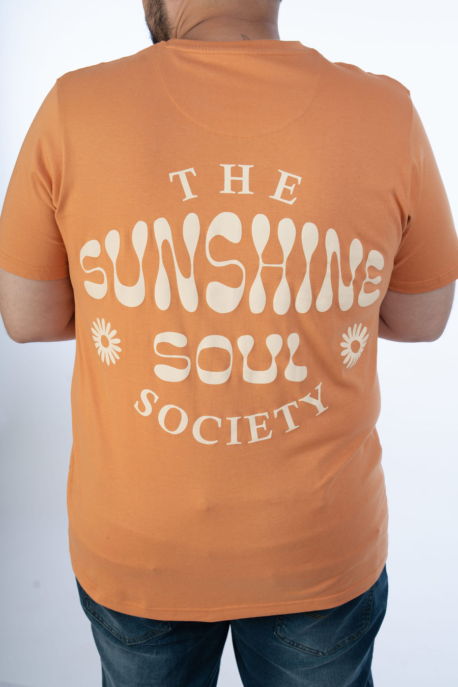 Mens Plus Size Mustard Crew Neck Graphic Tee
