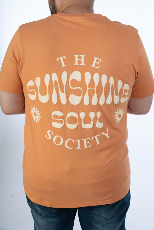 Mens Plus Size Mustard Crew Neck Graphic Tee