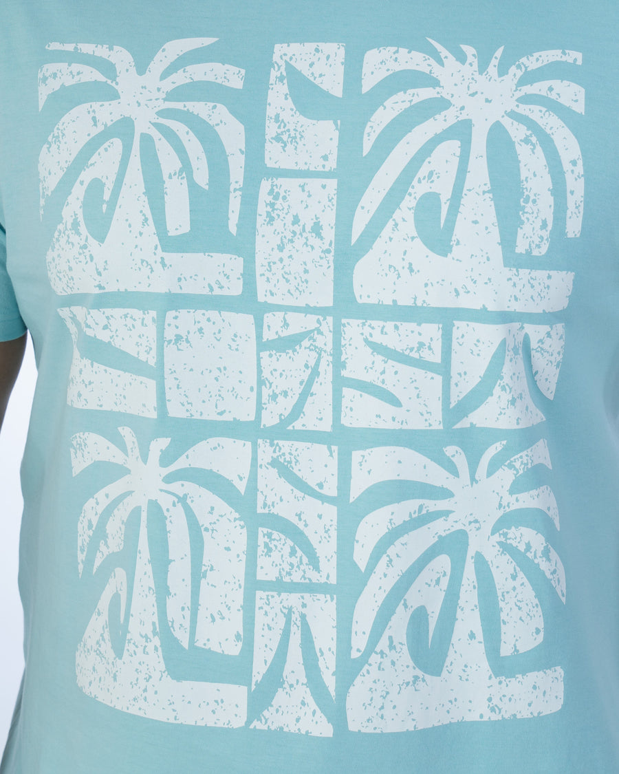 Mens Plus Size Light Blue Crew Neck Graphic Tee