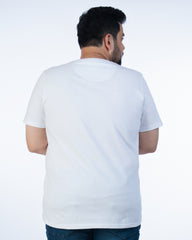 Mens Plus Size White Crew Neck Graphic Tee